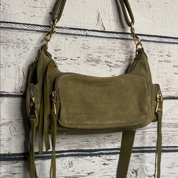 Aimee Kestenberg Away We Go Olive Green Suede leather Women's Bag - Picture 2 of 15